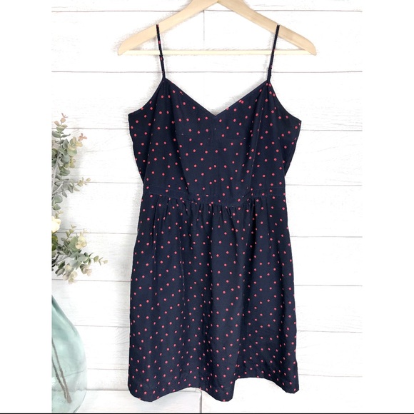J. Crew Factory Dresses & Skirts - J. CREW Blue Polkadot spaghetti strap Short Dress